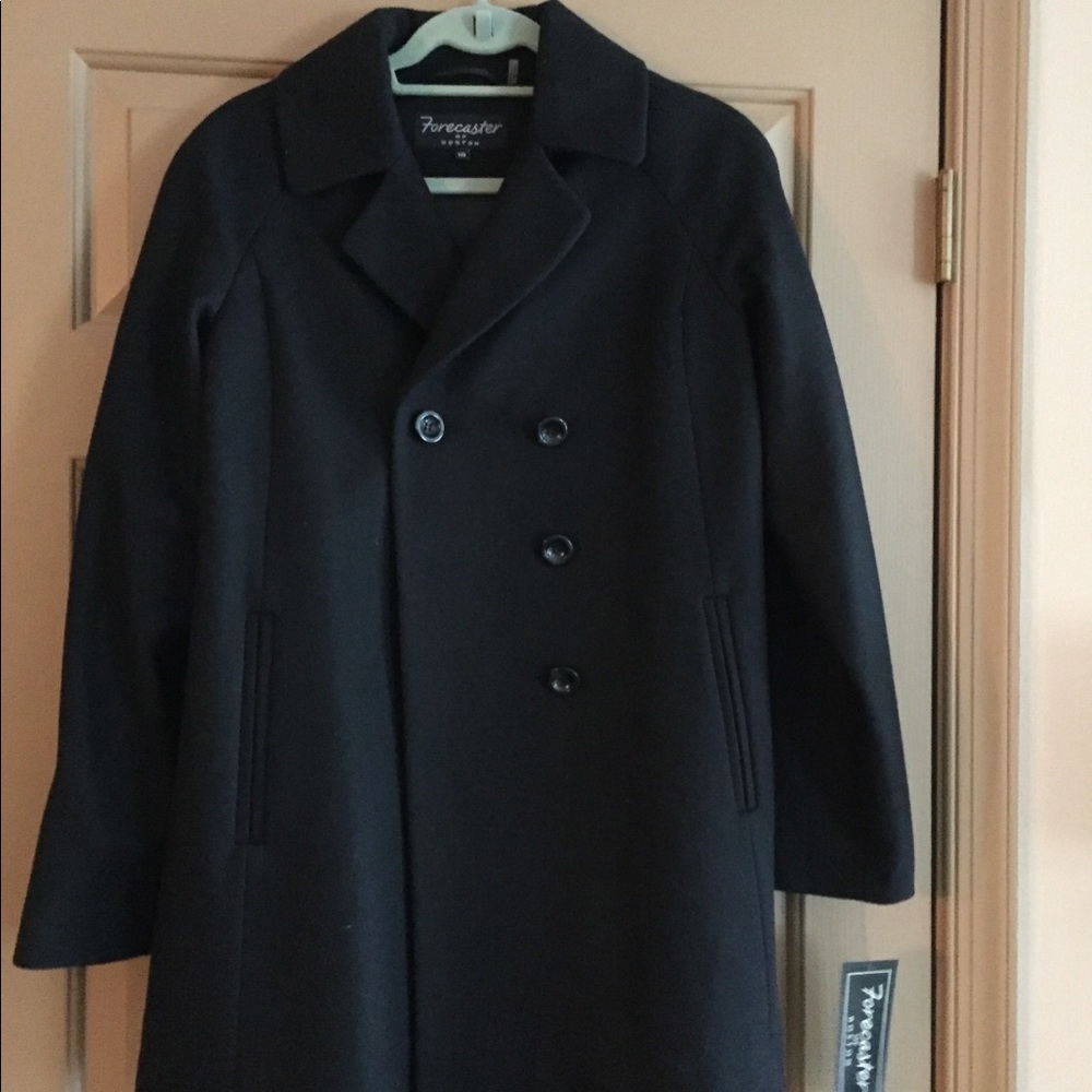 Women’s black 3/4 length wool coat